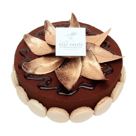 World Cake - BTB Orzal Chocolate Chestnut Icewine Truffle Whole cake top -Local Award Winning Chocolate Cake Shop 